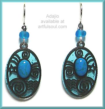 Adajio Turquoise Howlite on Aqua Earrings