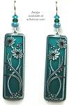 Adajio Teal Daisies Overlay Earrings