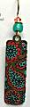 Adajio Coral/Turquoise Paisley Column Earrings