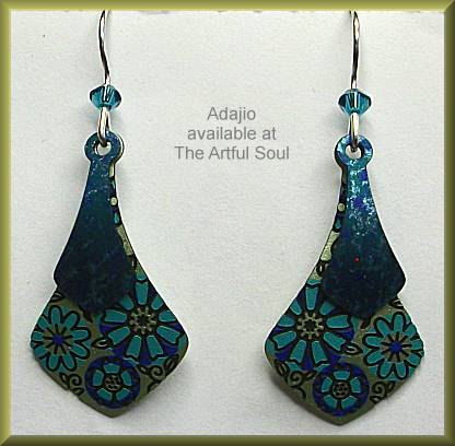 Adajio Teal Necktie Earrings