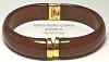 AHC Hinged Vermeil Bangle-Brown Resin