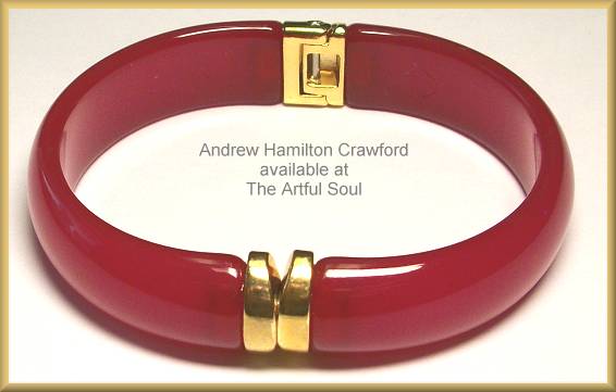 AHC Hinged Vermeil Bangle-Fuchsia Resin