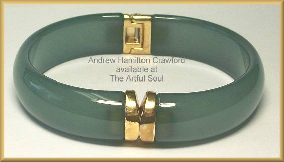 AHC Hinged Vermeil Bangle-Mint Resin