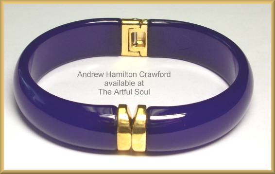AHC Hinged Vermeil Bangle-Purple Resin