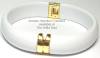 AHC Hinged Vermeil Bangle-White Resin