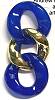 AHC Vermeil Resin Link Earrings-Royal Blue