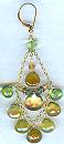 Amethysts Green Garnet Chandelier Earrings