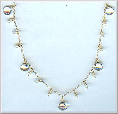 Amethysts White Topaz Pearls Necklace