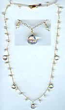 Amethysts White Topaz Pearls Necklace
