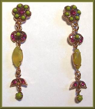 Amaro Olive Rose Drop Earrings