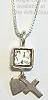 Angie Olami Roman Glass Cross & Heart Pendant