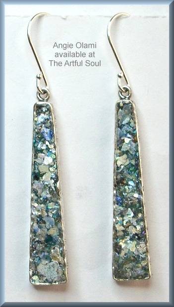 Angie Olami Roman Glass Elongated Earrings