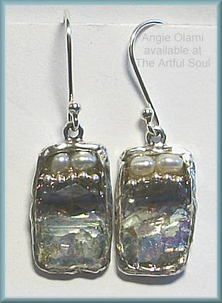 Angie Olami Stone & Roman Glass Earrings