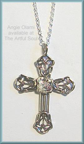 Angie Olami Roman Glass Cross Necklace
