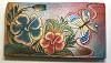 Anuschka Hibiscus Antique Multi-Pocket Wallet/Clutch