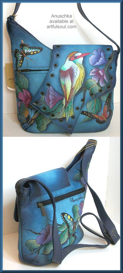 Anuschka Hawaiian Twilight Medium Asymmetric Flap Bag