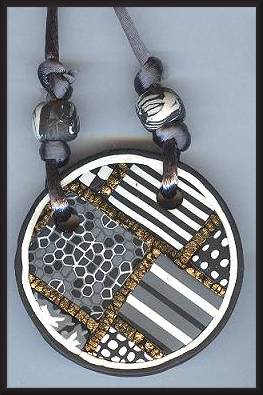 Artful Black&White Geometrics Pendant
