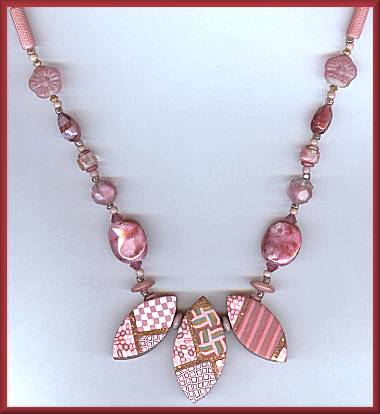 Artful Fuschia Geometrics Necklace