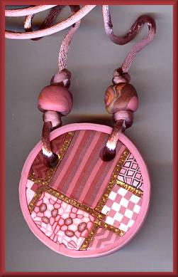 Artful Fuschia Geometrics Pendant