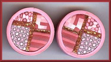 Artful Fuschia Geometrics Clip Earrings
