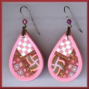 Artful Fuschia Geometrics Earrings