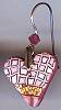 Artful Fuschia Geometrics Heart Earrings