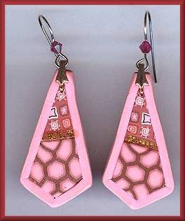 Artful Fuschia Geometrics Earrings