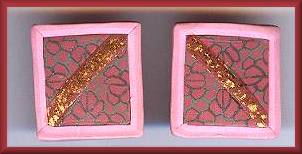 Artful Fuschia Geometrics Clip Earrings