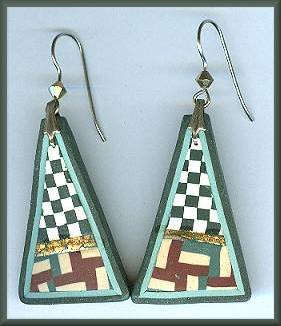 Artful Green Berry Geometrics Earrings