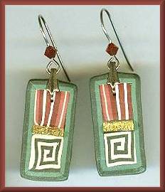 Artful Green Berry Geometrics Earrings