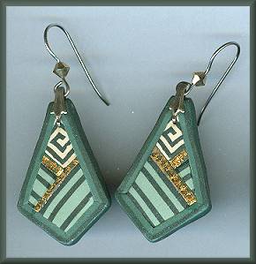 Artful Green Geometrics Earrings