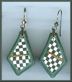 Artful Green Geometrics Earrings