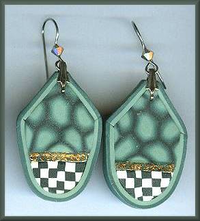 Artful Green Geometrics Earrings