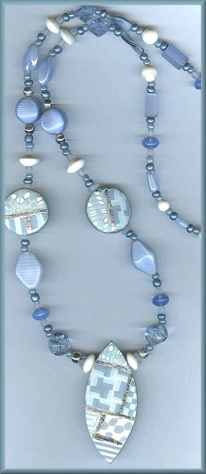 Artful Light Blue Geometrics Necklace