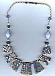 Artful Navy Geometrics Necklace