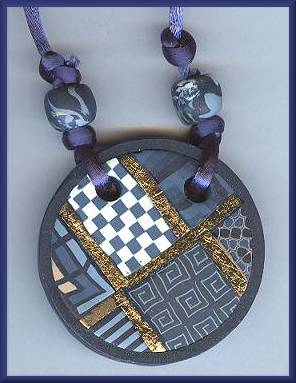 Artful Navy Geometrics Pendant
