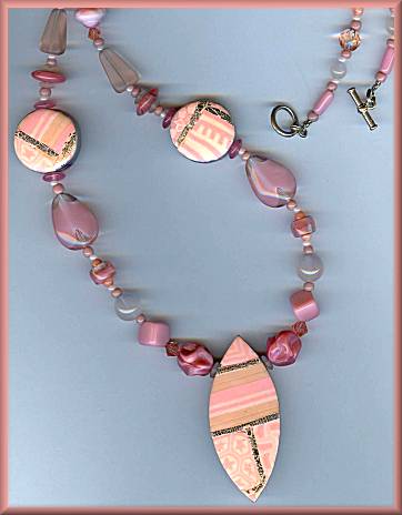 Artful Pink Geometrics Necklace