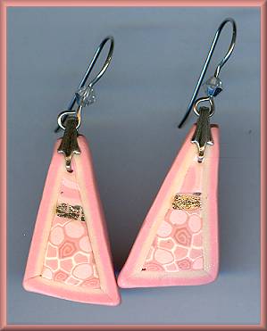 Artful Pink Geometrics Earrings