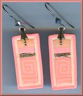 Artful Pink Geometrics Earrings