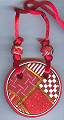 Artful Red Geometrics Pendant