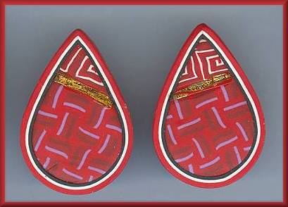 Artful Red Geometrics Earrings