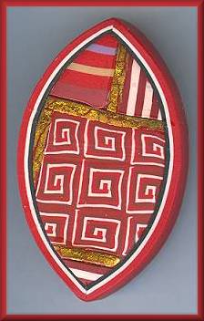 Artful Red Geometrics Pin
