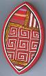 Artful Red Geometrics Pin