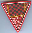 Artful Red Geometrics Pin