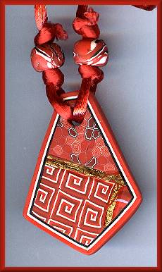 Artful Red Geometrics Pendant