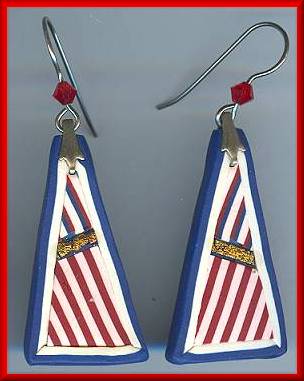 Artful Red White & Blue Earrings