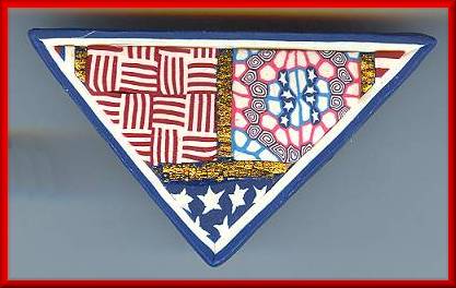 Artful Red White & Blue Pin