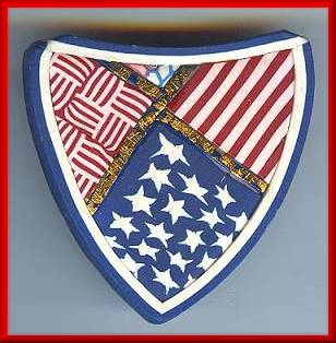 Artful Red White & Blue Pin