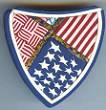 Artful Red White & Blue Pin