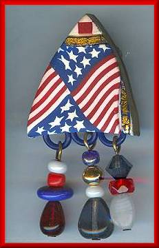 Artful Red White & Blue Pin